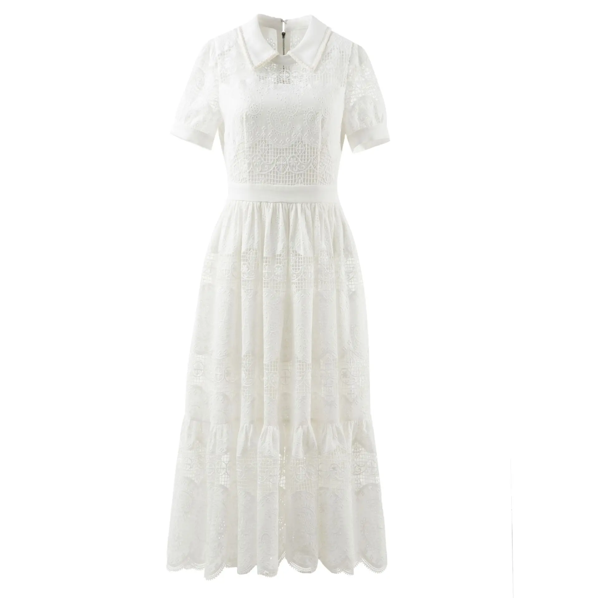 

Весна-лето 2022, тяжелая промышленная юбка с ажурными водорастворимыми цветами, женское платье принцессы со средней талией