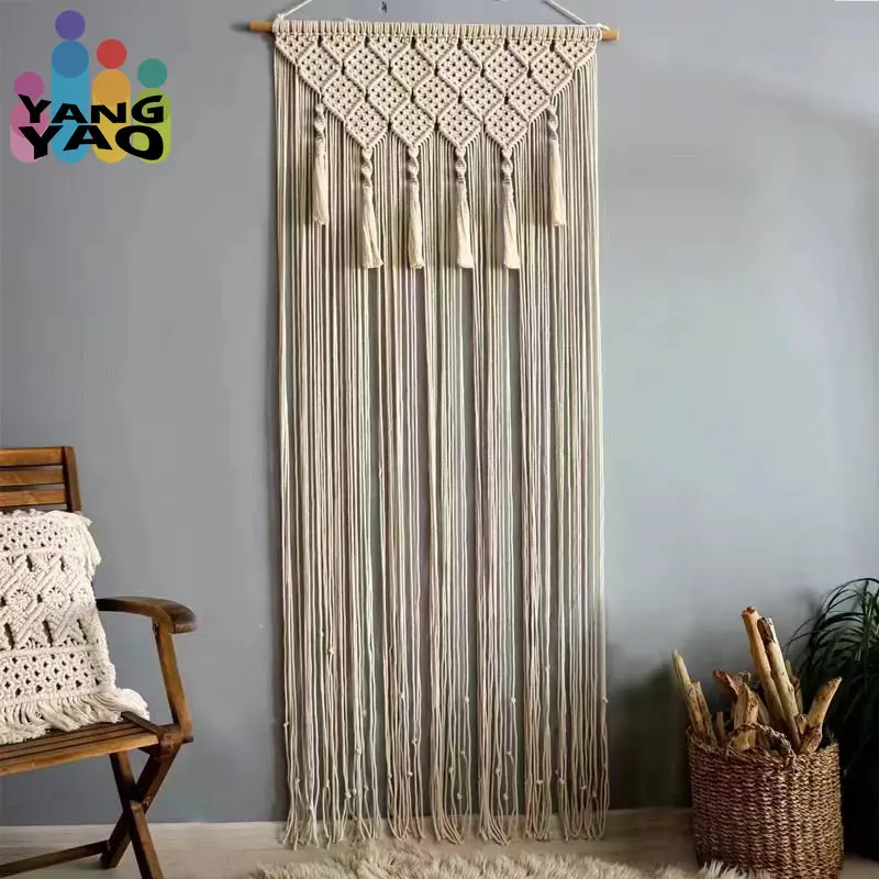 

Macrame Curtain Room Doorway Divider Window Curtains Bohemian Macromay Wall Hanging for Bedroom Wedding Backdrop Home Decorrtion
