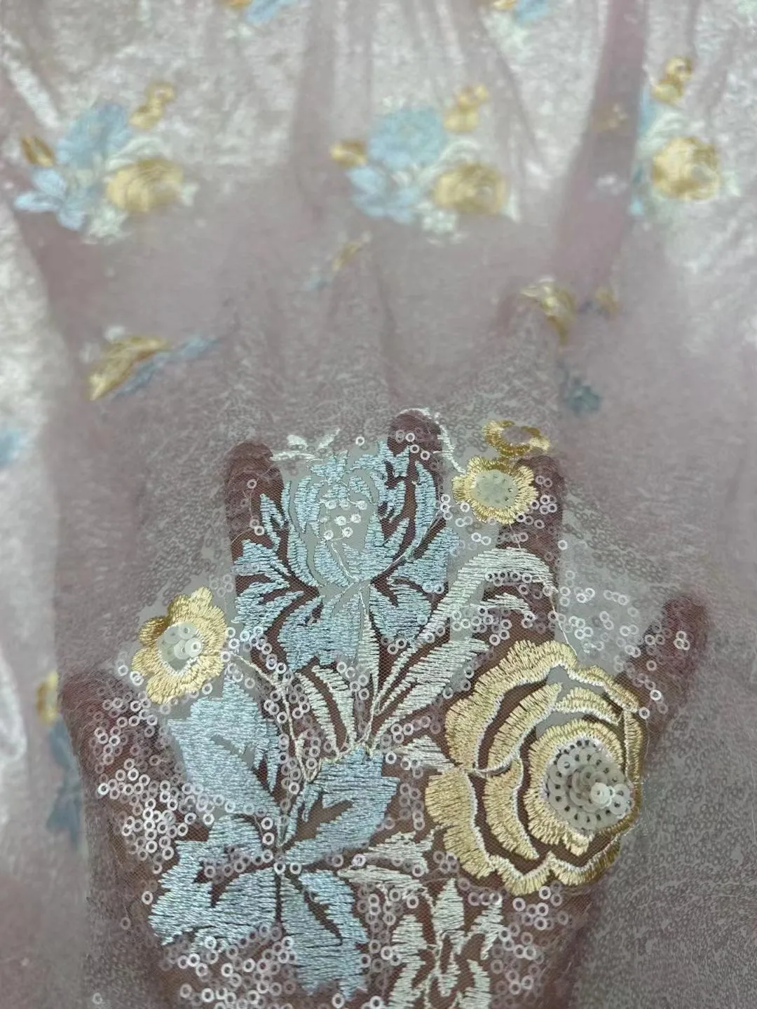 Симпатичный новый дизайн Африканское кружево с вышивкой блестками разных