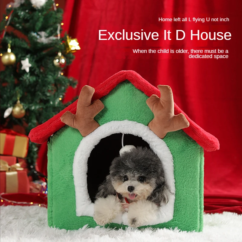 

RemovablePet House Warm Pet Bed Cat Small Dog Pomeranian Teddy House Nest Washable Closed Cat Nest Dog Kennel Pet Bed