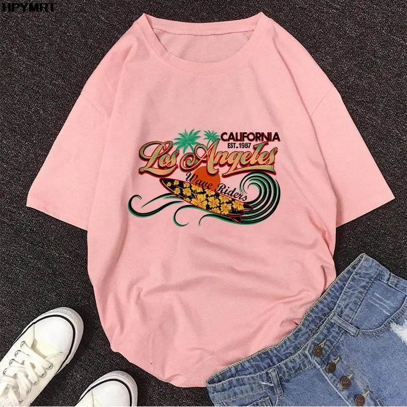 Футболка женская с коротким рукавом и круглым вырезом в стиле ретро |