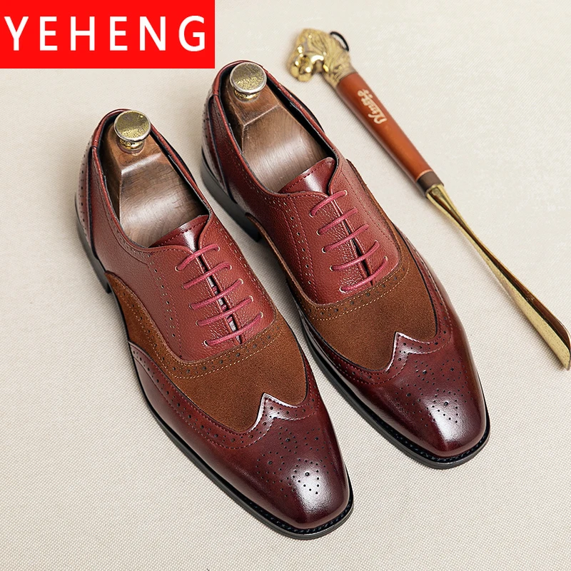 Высококачественные мужские повседневные кожаные туфли Brock офисные классические