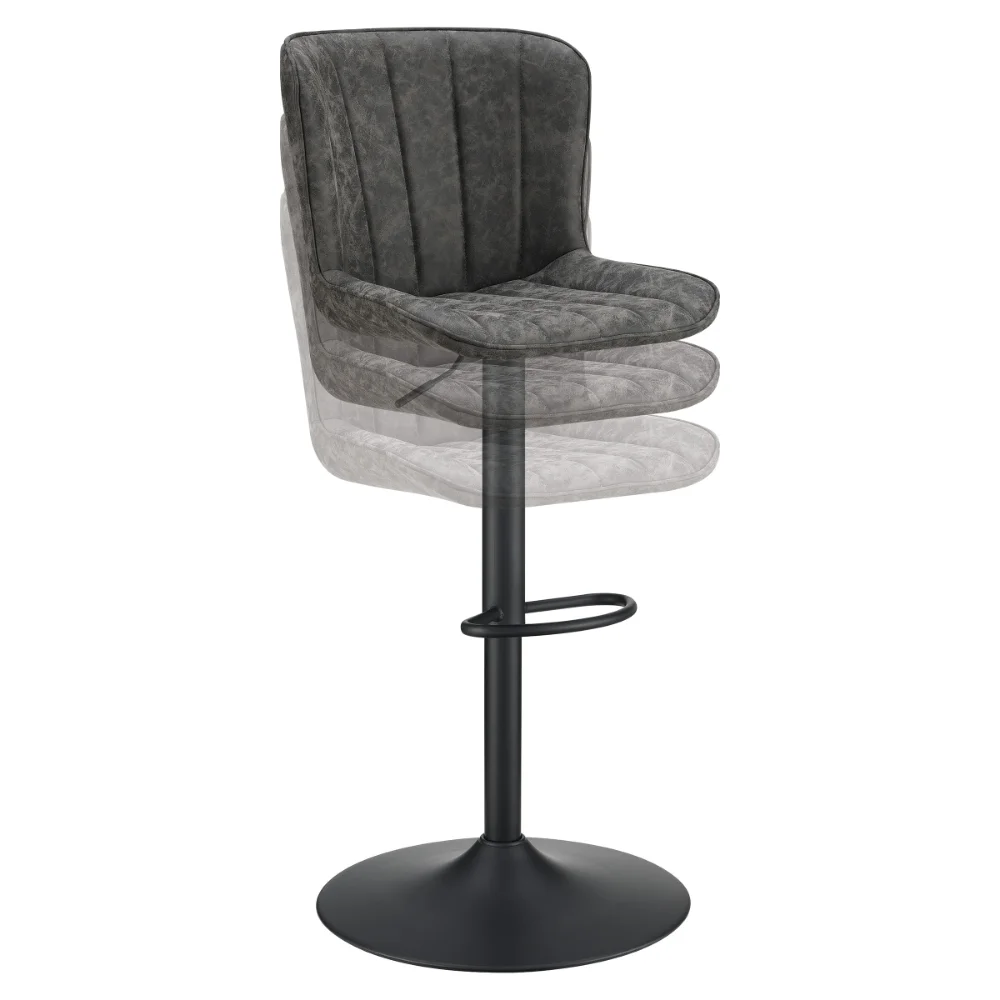 

OSP Home Furnishings Kirkdale Adjustable Stool 2-Pack in Charcoal Faux Leather