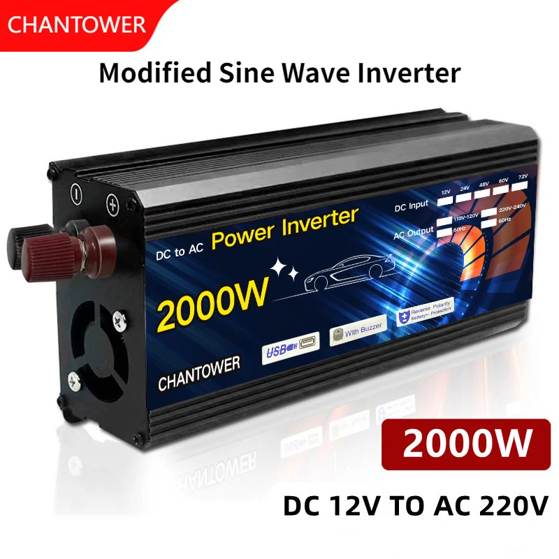 

Solar Inverter DC 12V To AC 220V 2000W 3000W 4000W Modified Sine Wave Inverter Voltage Transformer Power Converter Car Inverter