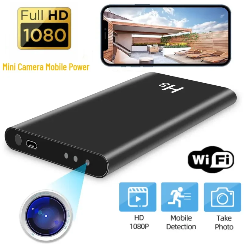 

4K HD Mini Wifi Camera WIFI Wireless Charger Cam Portable Power Bank Camera Large 5000mAh Capacity Power Bank Action Nanny Cam