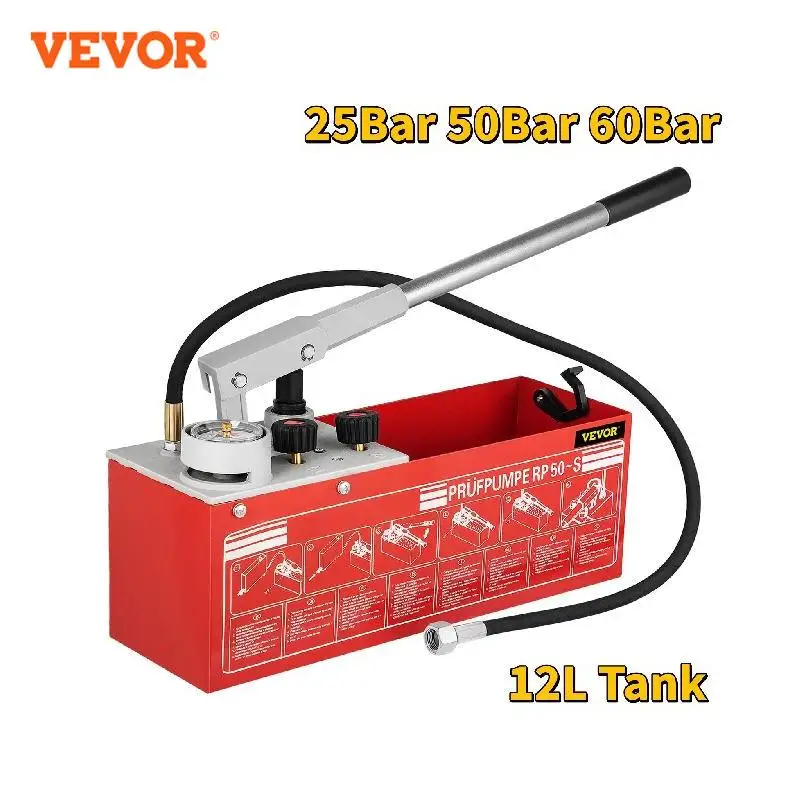 VEVOR-Pompe d'essai de pression hydraulique manuelle Testeur hydrostatique 25bar 50bar 60bar Avec