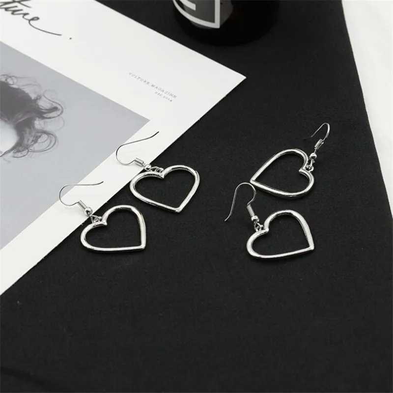 Женские винтажные серьги-подвески в форме сердца, di349