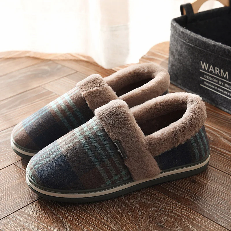 

New Winter Slippers Warm Men Shoes Keep Warm Women Couples Non-Slip Plush Cotton Indoor Outdoor Cozy Home Autumn Thick Hee