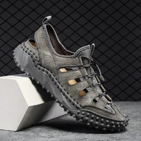 summer fashion sandals for men comfortable plus size mens shoes handmade stitched durable sandals mens shoes men sandals