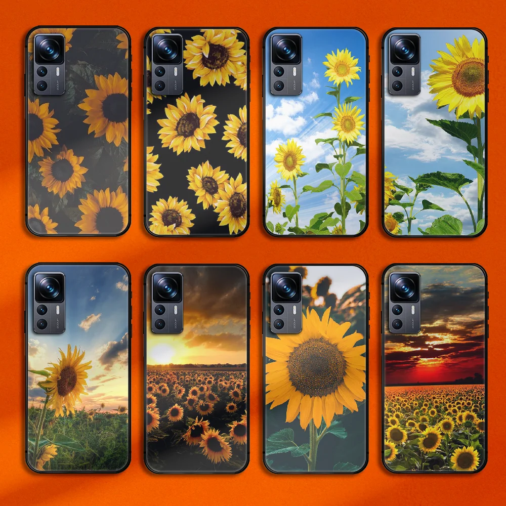 

Sunflower Flowers Sun Phone Case Cover For Xiaomi Mi 11 12 13 Poco X M F 3 4 5 S Gt Pro Lite Ultra TPU Soft Black