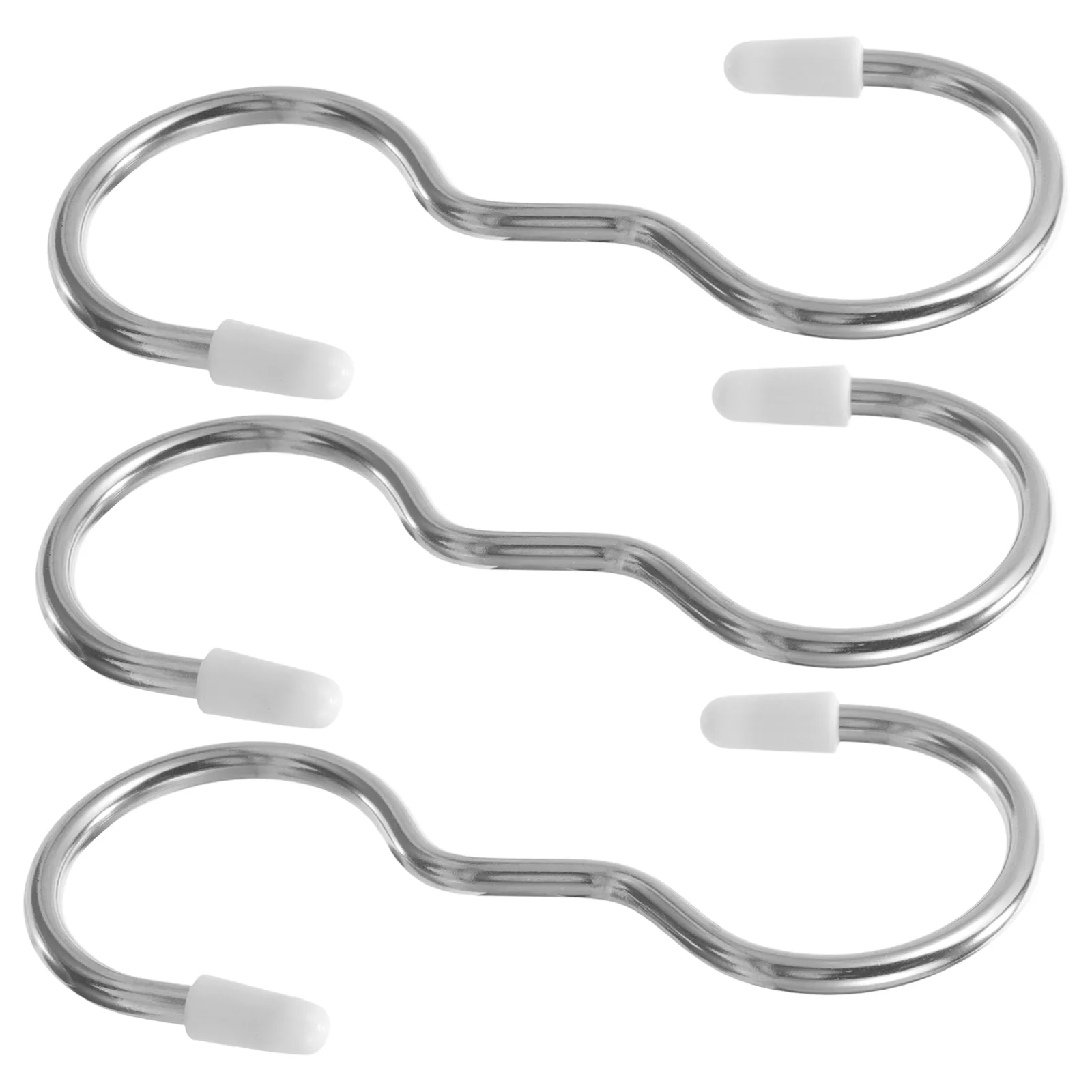 

3 Pcs Hook Hooks Hats Door Hanger Bags Towels Wardrobe Keys Organizer Hangers Rack Bathrooms Stainless Steel The Hanging