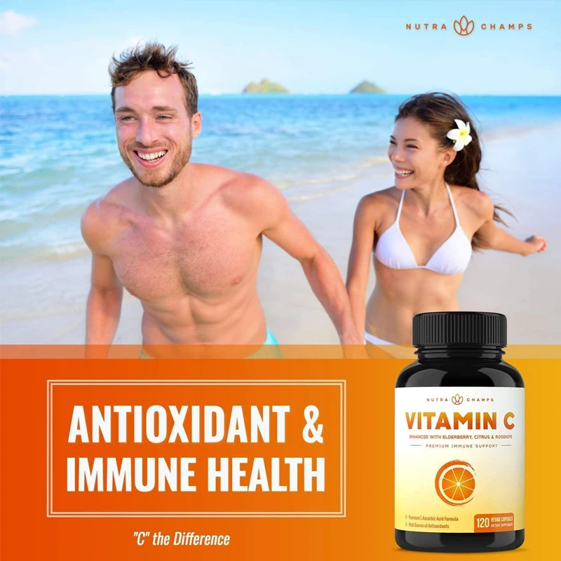 

Vitamin C Capsules High-quality perfect vitamin C can improve the body's immune defense and prevent diseases, 30/60/120 capsules