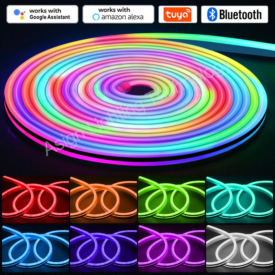 

Водонепроницаемая светодиодная неоновая лента 12 В RGBIC Dreamcolor Wifi Bluetooth дистанционное управление 5050 WS2811 гибсветильник вая лампа 2 м 5 м лента RGB ...