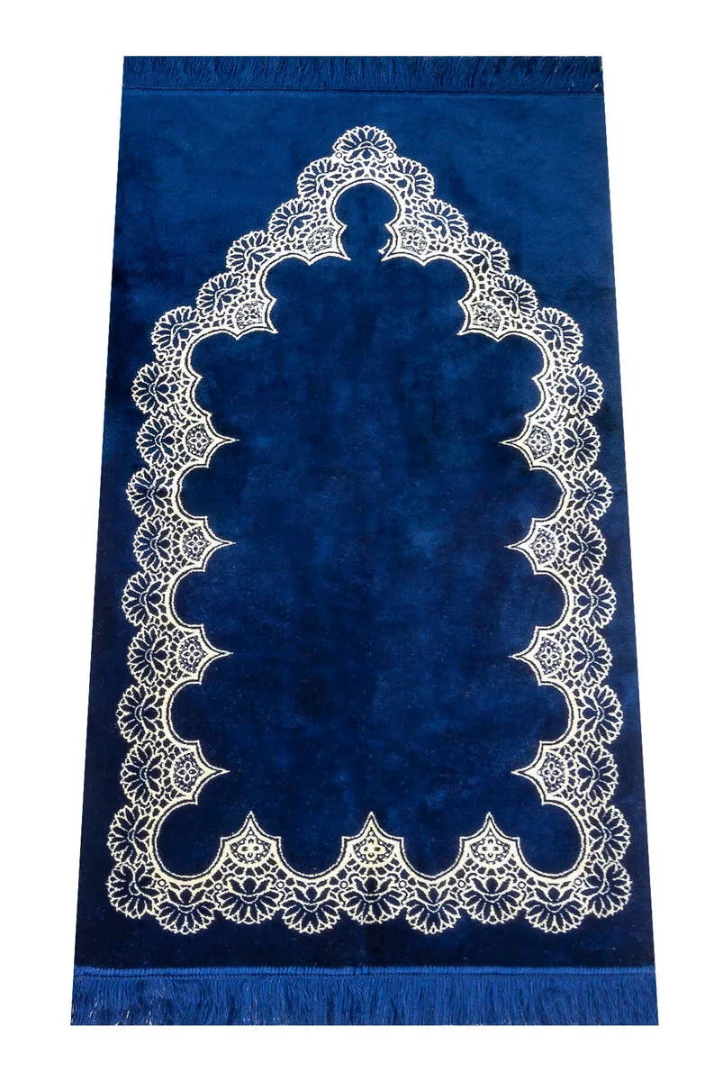 

IQRAH Carpet Type Thick Special Lux Velvet Prayer Granite-Navy Blue Color