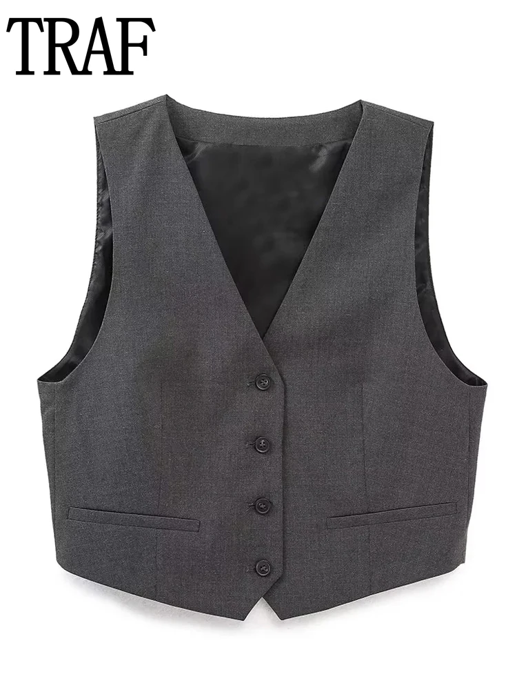 

Жилет женский короткий, без рукавов, на осень