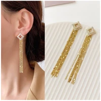 fashion womens round square drop earring s925 tassel rhinestone dangle earrings for girl heart ear wires charm jewelry gift hot