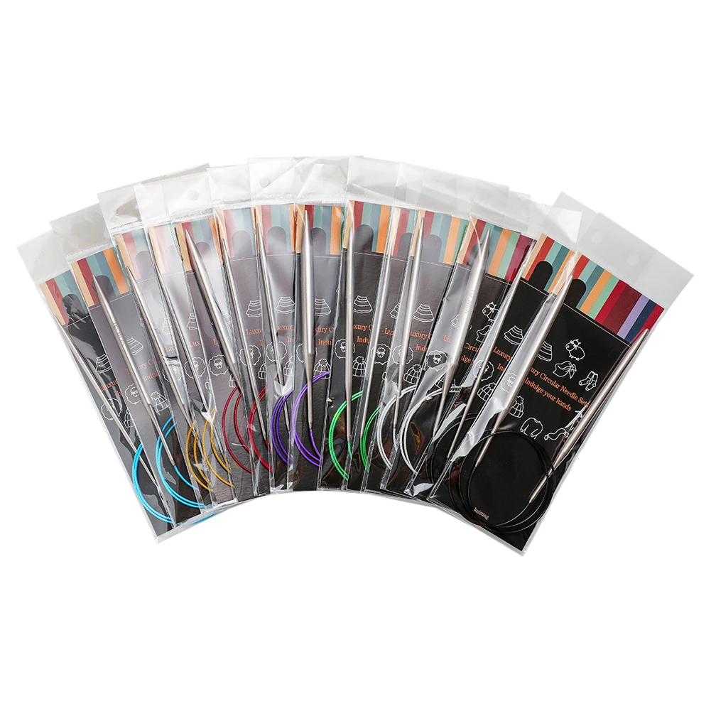 

14 шт./компл. игольчатая портативная круглая вязальная булавка «сделай сам» из нержавеющей стали для вязания крючком ручной работы в домашни...