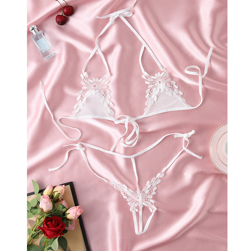 Сексуальное кружевное нижнее белье бюстгальтер и трусики для женщин
