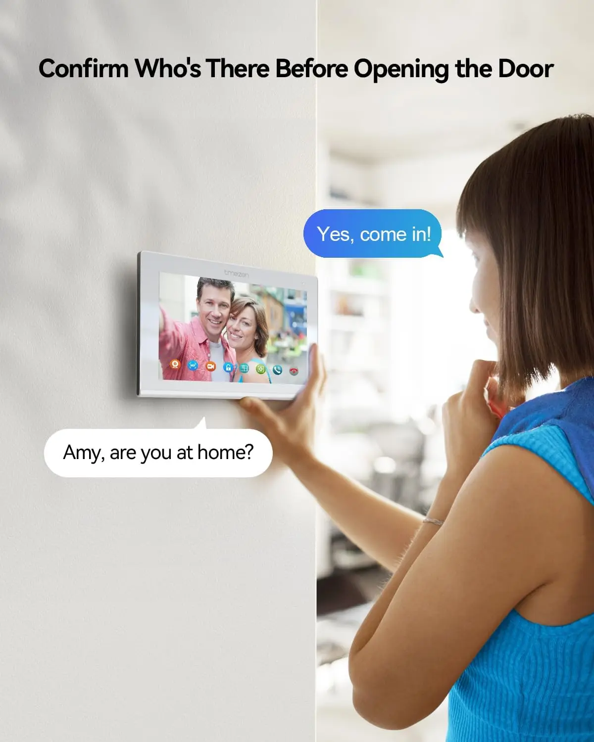 Фото TMEZON 1080P Одиночный семейный Wi-Fi видеодверной звонок, 7-дюймовый монитор с сенсорным экраном и наружным видеодомофоном, проводная камера ночного видения, AP №5