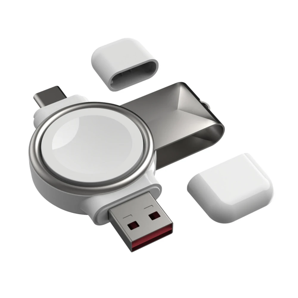 

Беспроводное магнитное зарядное устройство для смарт-часов 2 в 1 с интерфейсом Type-C/USB-A, станция для быстрой зарядки для Apple Watch 1/2/3/4/5/6/7/SE