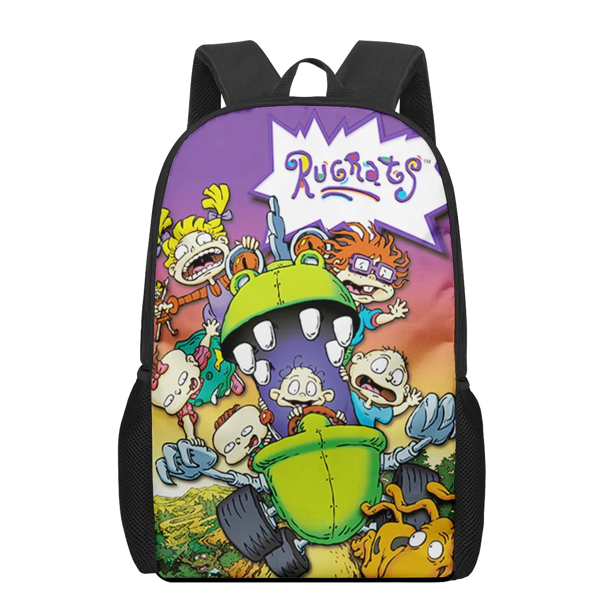 cartoon-Rugrat-funny School Bags For Boys Girls 3D Print School Backpacks Kids Bag Kindergarten Backpack Men Child Bookbag Mochi
