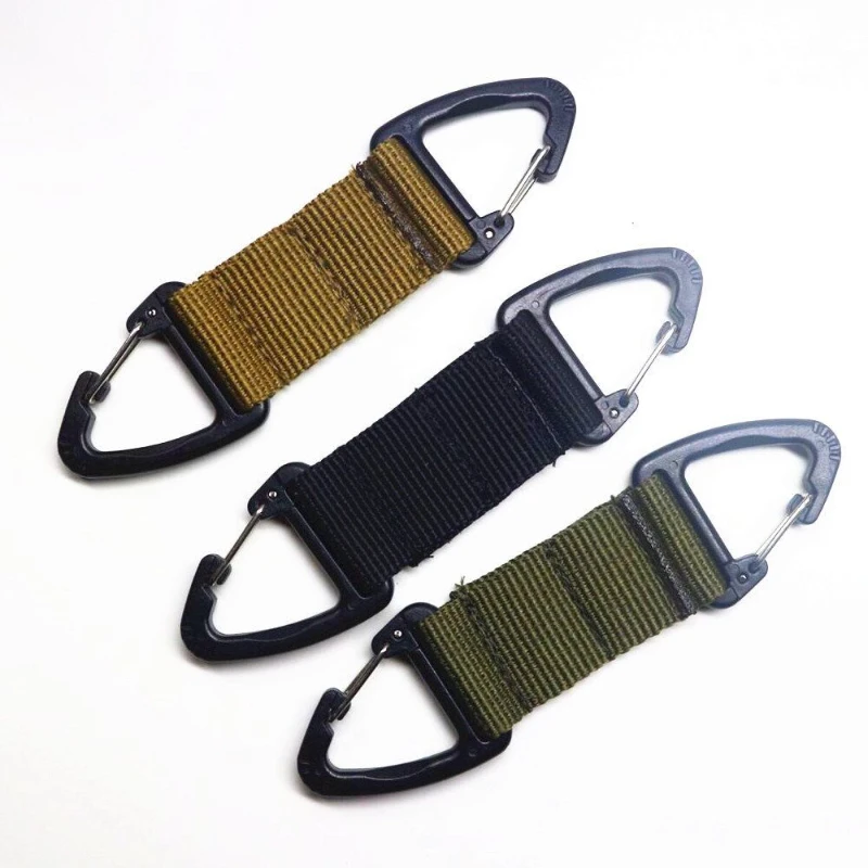 

Carabiner Tactical Nylon Webbing Backpack Buckle Double Point Triangle Buckle Mountaineering Two-way Quick Hanging Key Chain