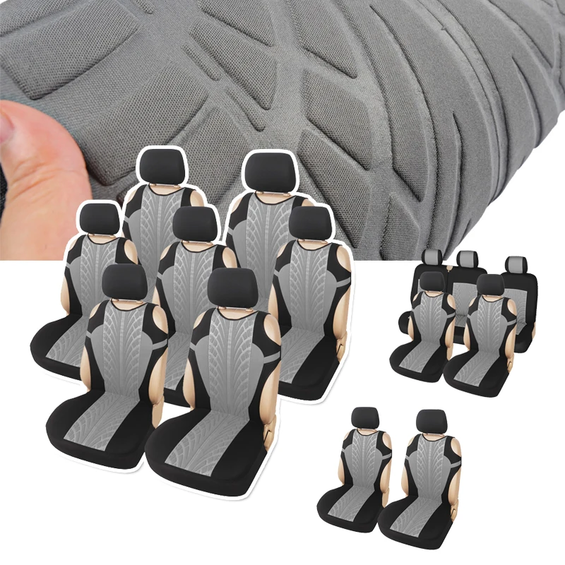 

T Shirt Design Car Seat Covers Universal For 7 Seat Car Seat Petector For Car/Truck/Van,Black-Gray Auto Interior Accessories