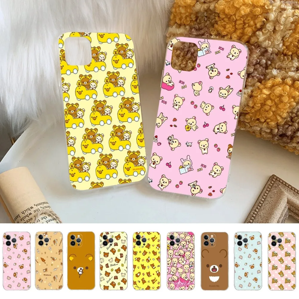 R-Rilak-kuma Cute Phone Case For iPhone 16 15 14 13 12 Mini 11 Pro XS Max X XR SE 6 7 8 Plus Soft Silicone Cover