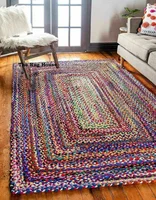 Rug 100% Natural Cotton Braided style Runner Rug Living Area Carpet Handmade Rug