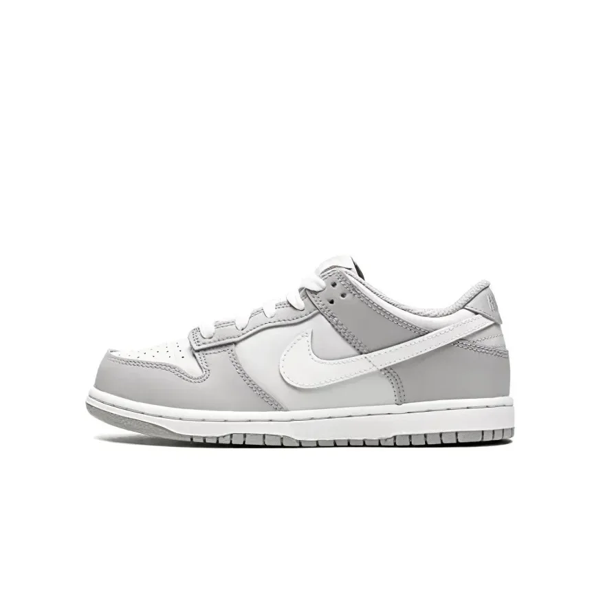 Nike Dunk Grey Удобные повседневные низкие детские кроссовки серо-белого цвета для