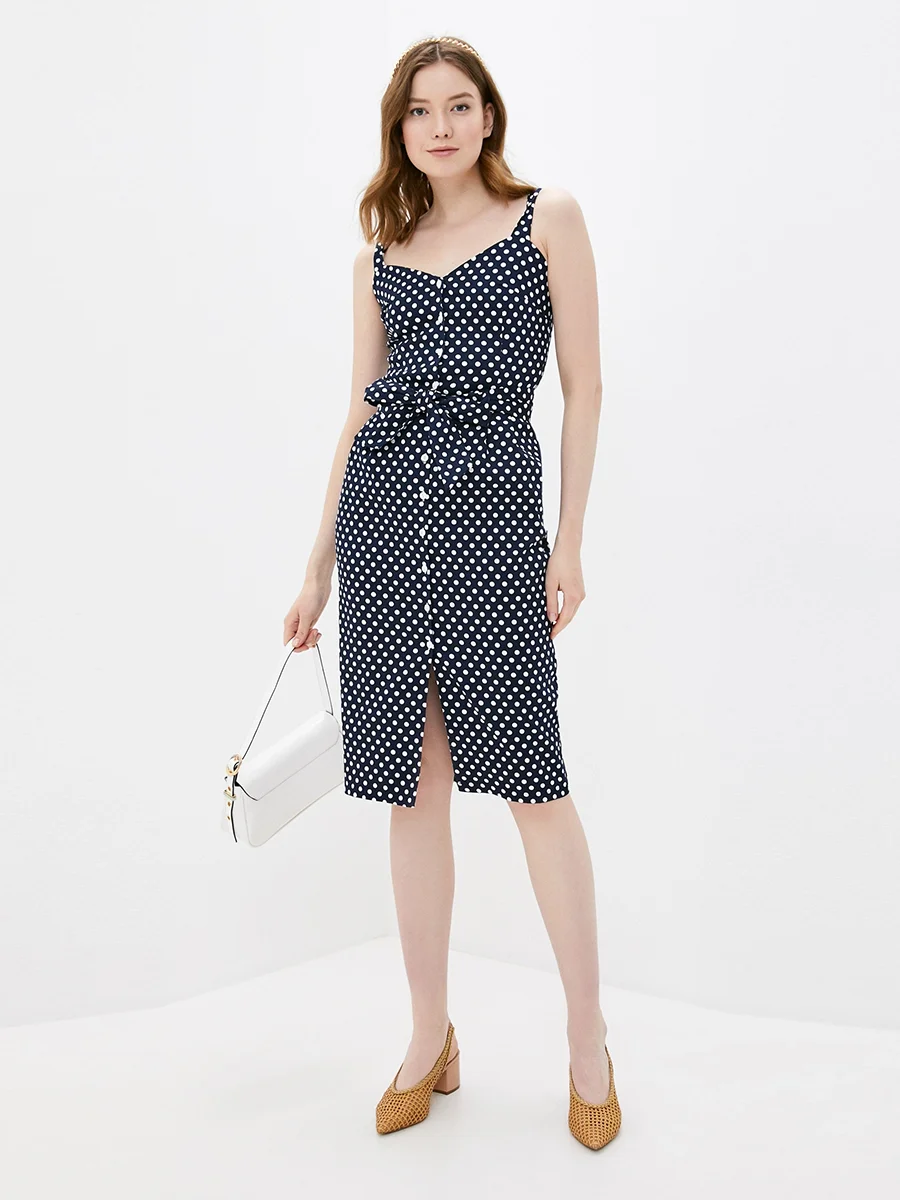 

Summer Vintage Dot Printed Spaghetti Strap Midi Women Dress Sashes Slim Party Dress Sexy V Neck Elegant Casual 2022 Female