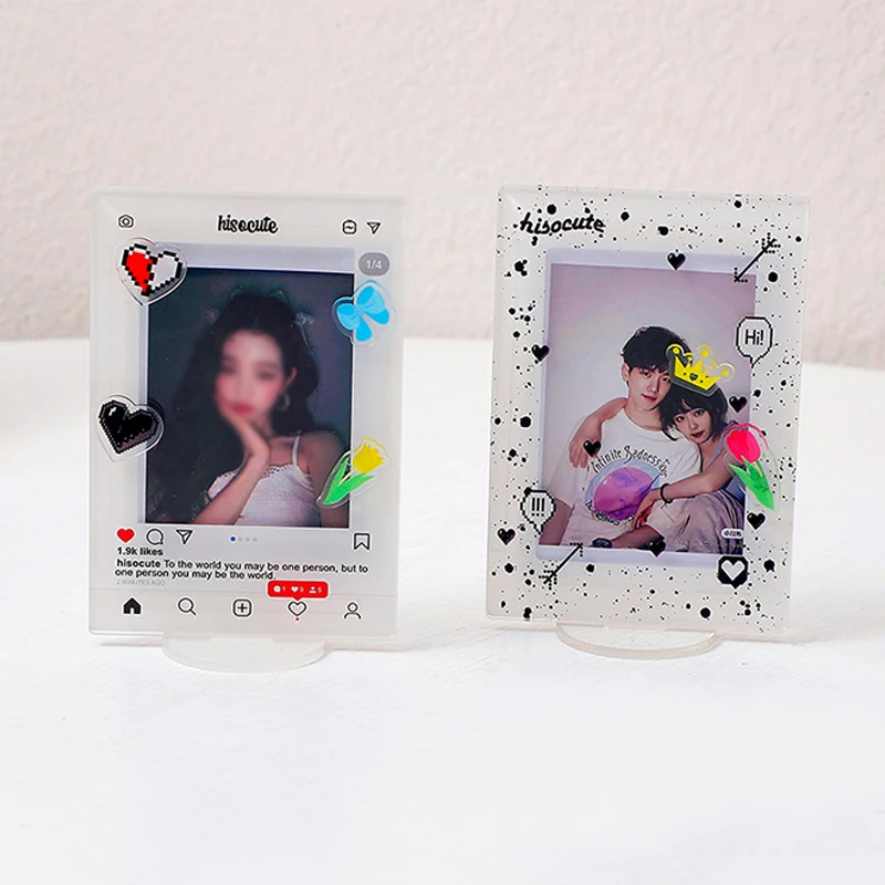 

Photocard Display Holder Postcards Transparent Protective Case Photo Sleeves Decoration Pendant Photo Holder Brick Stand