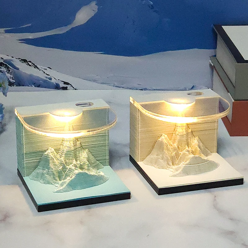 Блок записей omoshiking 3D блокнот рассвет гора светодиодный для художественная