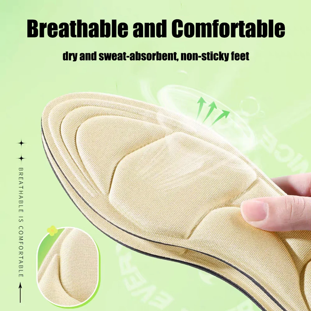 Memory Foam Insoles for Shoes Women High Heels Inserts Plantar Fasciitis Pain Relief Comfort Breathable Foot Massage Shoe Pads