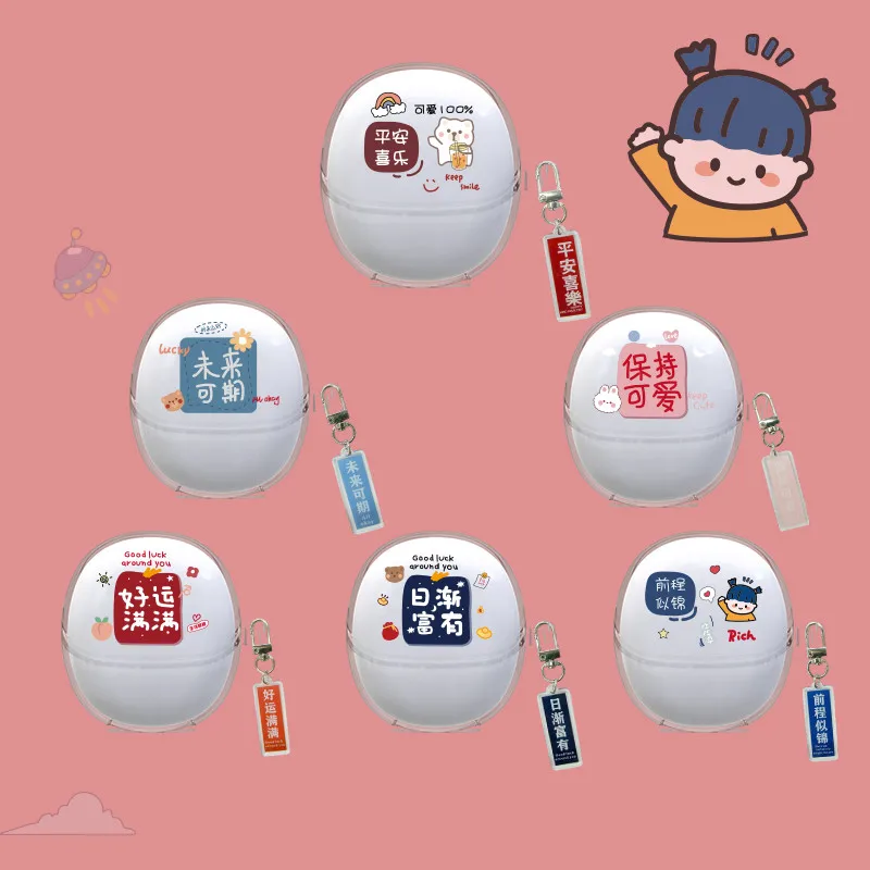 

Новые Симпатичные Мультяшные наушники для OPPO Air 3, мягкая прозрачная гарнитура из ТПУ, защитный чехол для oppo air 3 с брелоком