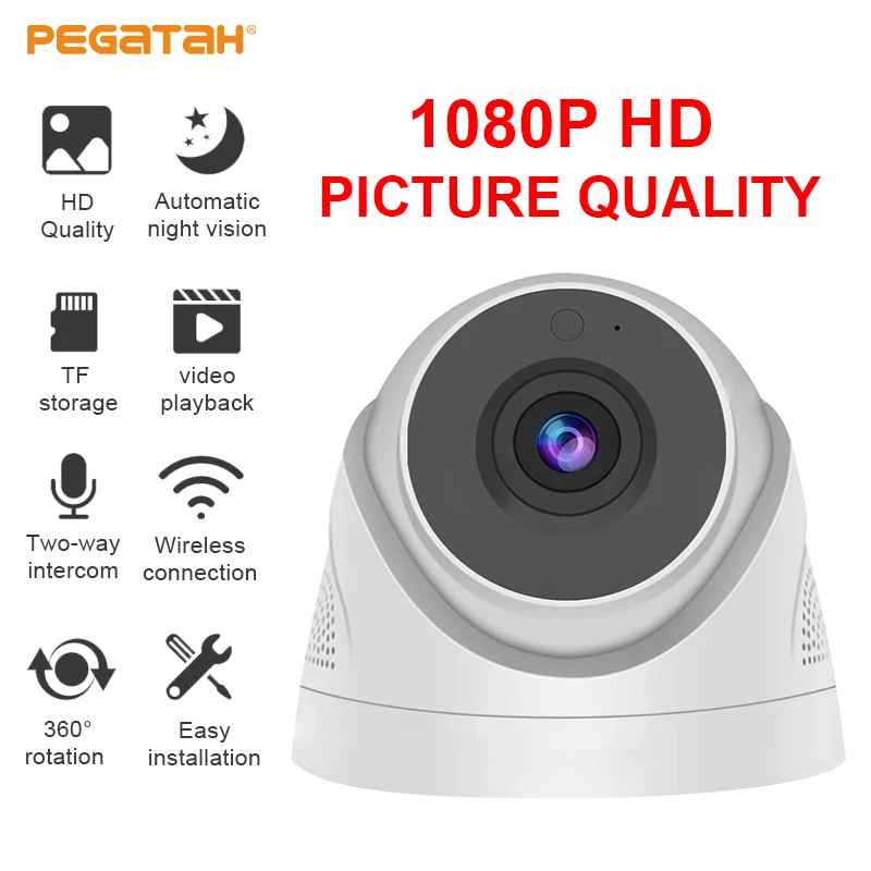 

IP-камера купольная, 1080P, Wi-Fi, ночное видение
