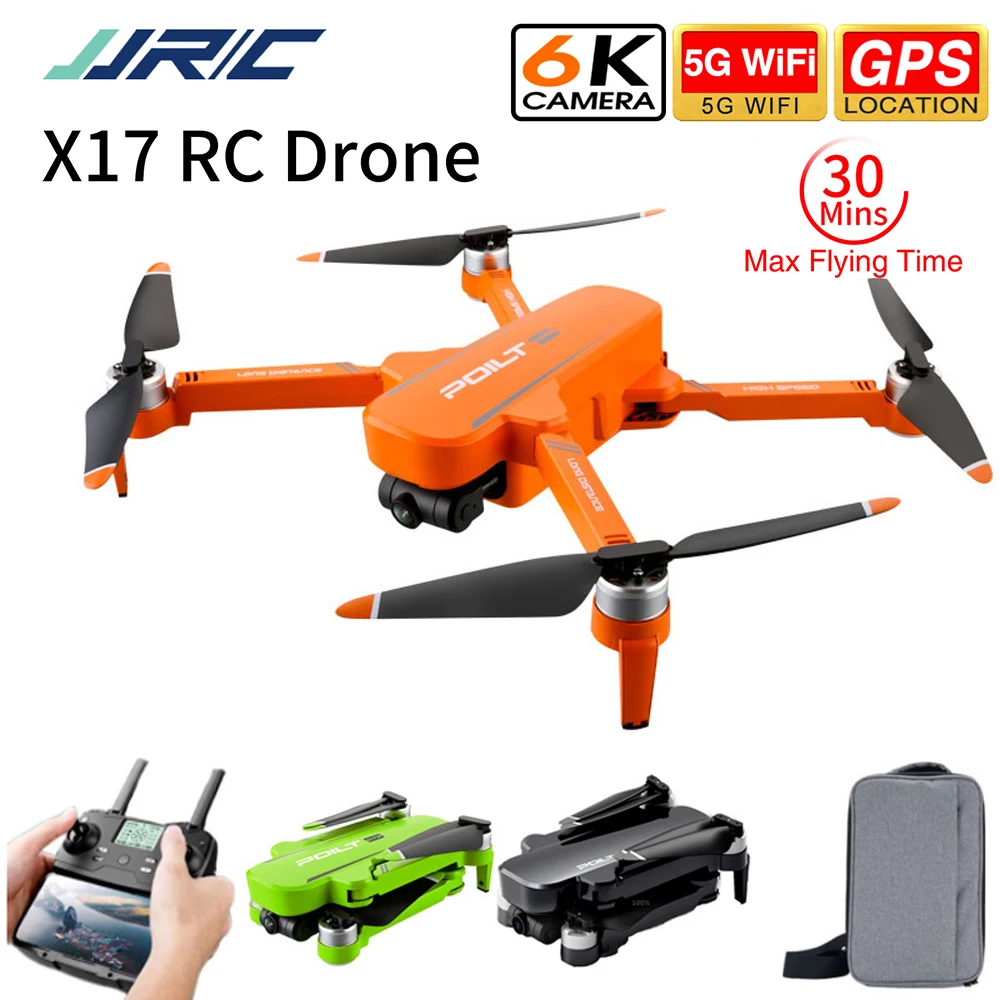

JJRC X17 Quadcopter RC Drone Foldable FPV 5G WiFi GPS Positioning 6K Dual HD Camera Brushless Motor Drones Headless Mode Toys