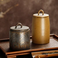 vintage sealed ceramic tea tank antique general jar moisture proof sealed jar teaset enamel coffee candy cans craft decoration