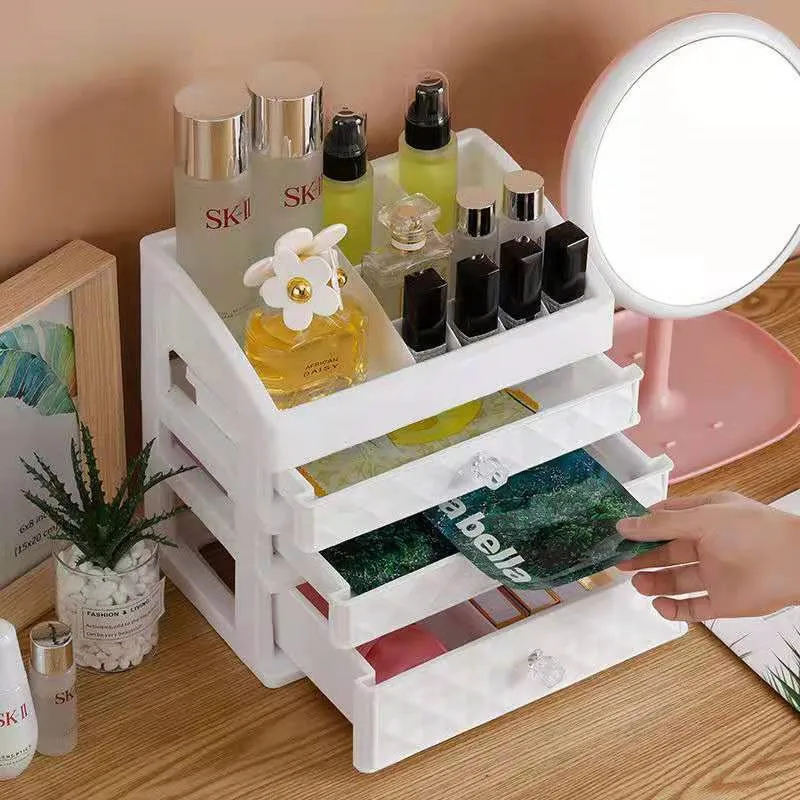 

Home Box Durable Beauty Makeup Case Cosmetics Box Women Drawer Waterproof Cosmetic 2022 Skin Organizer Storage Care Jewelry