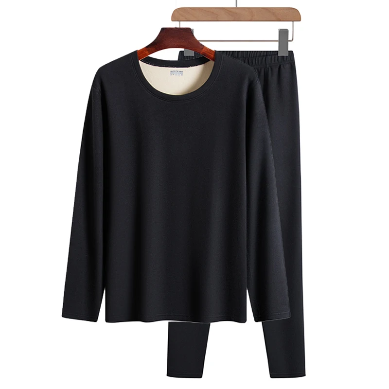 Winter Men's Thermal Underwear Sets Thick Long Johns Mens Warm O-Neck Thermo Underwear Double Layer Thick Thermal Clothes