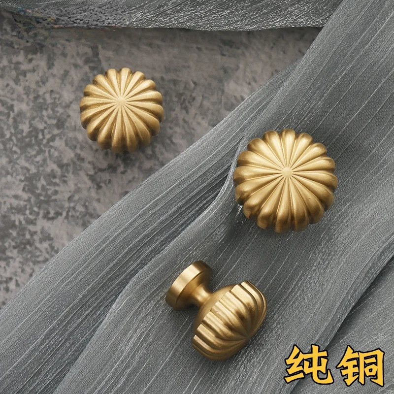 

Solid Brass Handle Golden Round Flower Cabinet Door Handles Drawer Cupboard Wardrobe Pulls Diy Handmade Furniture Knobs