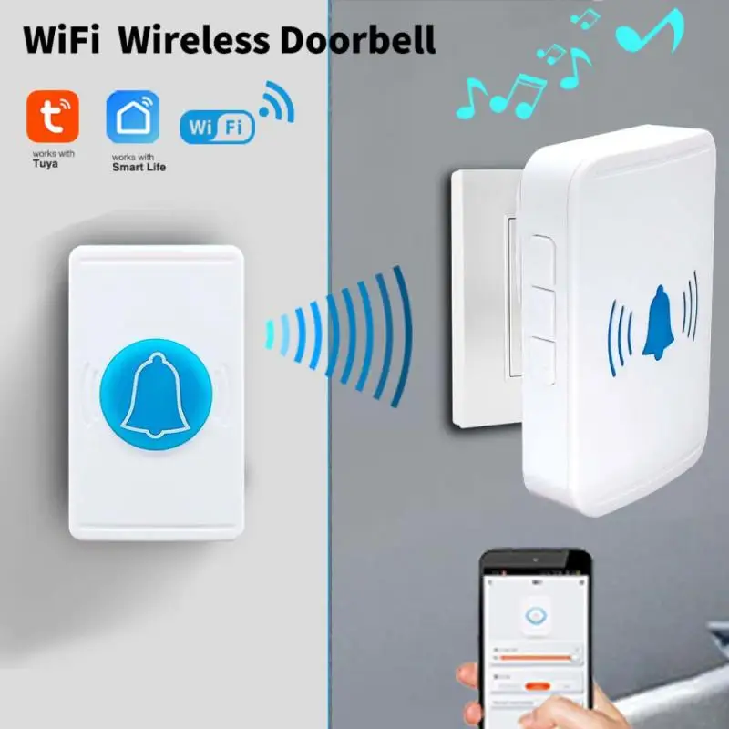 

TUYA Security Alarm Doorbell Smart Wireless Waterproof Outdoor DoorBell Remote Control Intelligent WiFi Apartment Music Doorbell