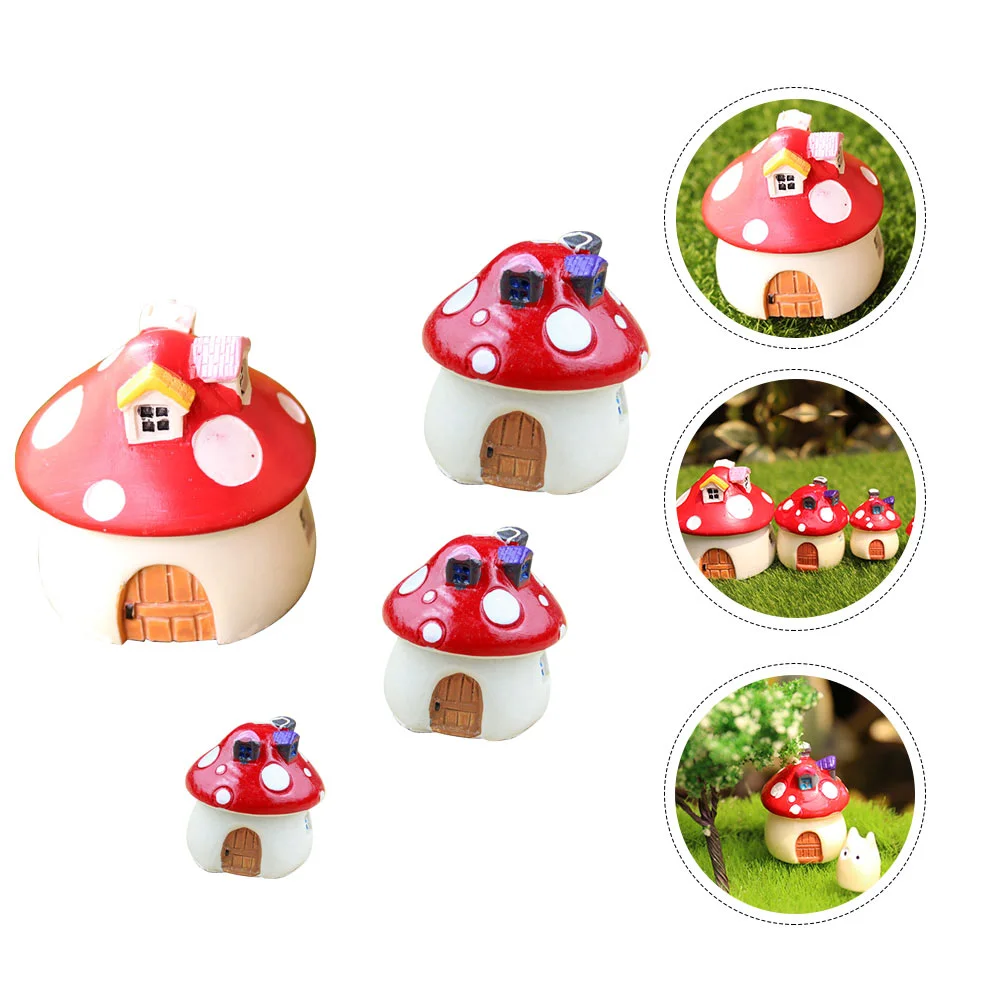 

Ornament Mini Mushroom Landscape Decoration Figurine Simulation Model Resin Diy Garden Miniatures Micro Flower Pots Miniature