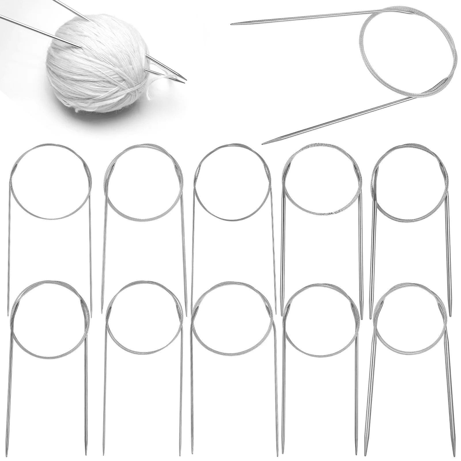 

Knitting Circular Needlecrochet Supplies Stainless Steel Kit Set Hooks