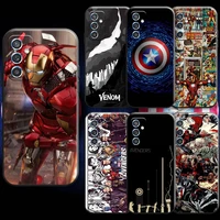 marvel avengers iron man for samsung m11 m12 phone case black coque back funda liquid silicon carcasa soft