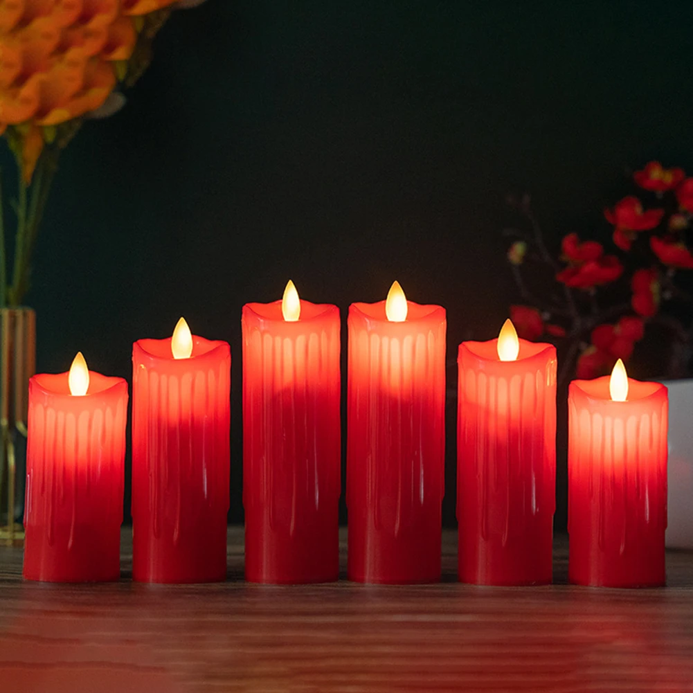 

Flameless Led Candle Auto Swing Realistic Electeic Candles Lightweights Bright Flickering Bulb for Seasonal Festival Celebration