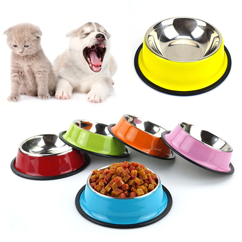 

Stainless Steel Pet Bowl Pet Feeding Supplies Cat Feeding Dog Bowls Food Bowls pet stainless steel bowl Water Drinking Colorful