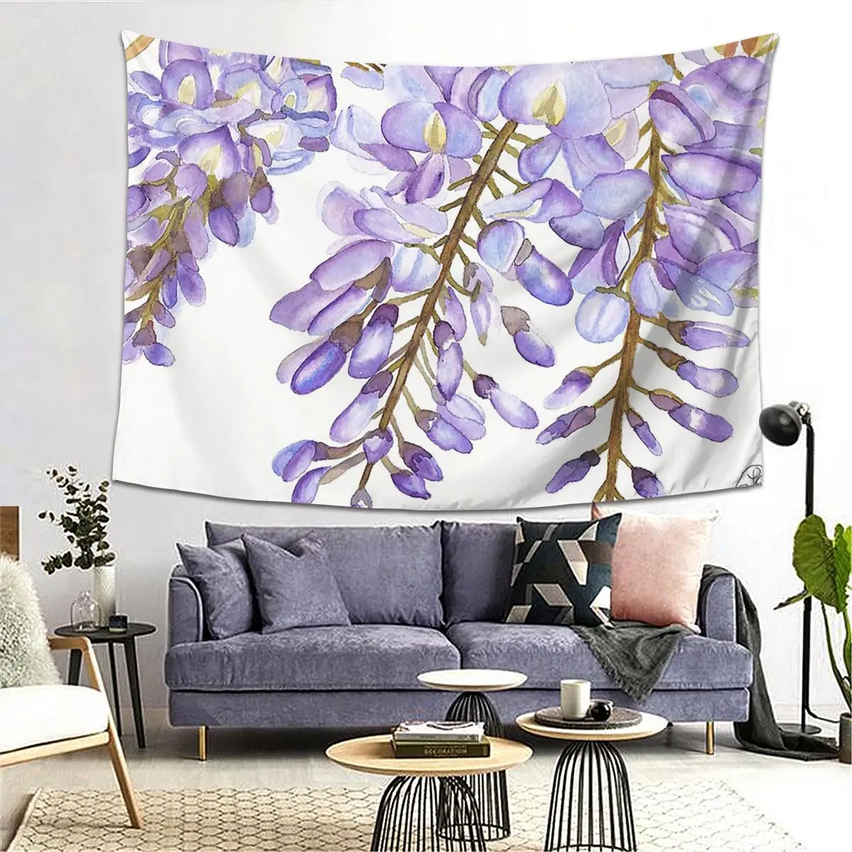 

Гобелен из глицинии, украшение, эстетические гобелены для гостиной, спальни, Декор для дома, хиппи, настенная ткань, Настенная подвеска