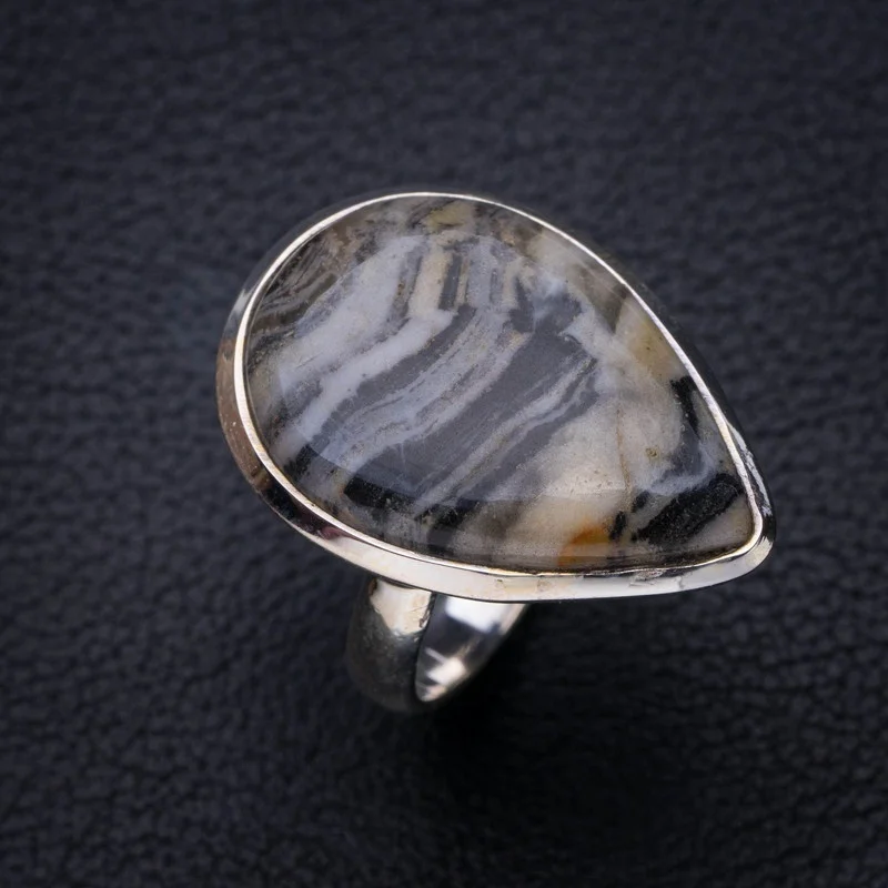 

StarGems Natural Jasper Handmade 925 Sterling Silver Ring 8.5 E8776