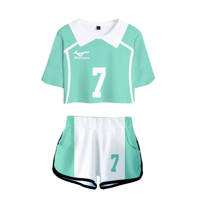 Женский костюм из двух предметов: топ и шорты для старшей школы Akaashi Keiji Bokuto Koutarou